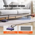 thumbnail image 5 of Carpet Sweeper Manual, Floor Sweeper with 300 ml Dustbin Capacity Easy to Empty, 6.7 inch Cleaning Width for Home Office Carpets Pet Hair Dust, Purple, 5 of 8