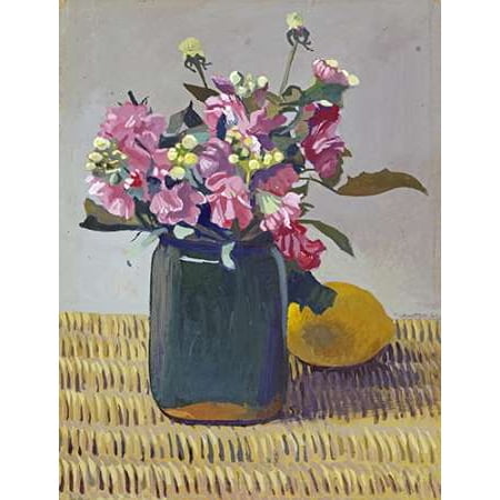 Lemon Bouquet - A Bouquet OF Flowers and a Lemon Poster Print by Felix Vallotton