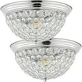 thumbnail image 7 of JONATHAN Y Malia 12" 1-Light Traditional Transitional Iron LED Flush Mount, Chrome/Clear (Set of 2), JYL9901A-SET2, 7 of 7