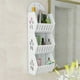 thumbnail image 5 of 3-Tier Wall Mounted Bathroom Storage Organizer Rack with Hanging Rings, PVC Shower Shelf for Toiletries, Towels, Laundry Room Organization, Space Saving Bathroom Storage Solution for Apartments, 5 of 6