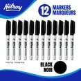 thumbnail image 2 of Hilroy Permanent Markers, Permanent Marker, Low Odour Ink, Fine Point, Black, 12 Pack, 2 of 6