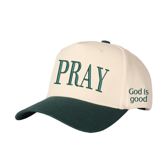 Vergiac PRAY God is good Letter Embroidered Color Block Trucker Hat Unisex Adjustable Cotton Breathable Fashion Cap for Travel Daily Wear