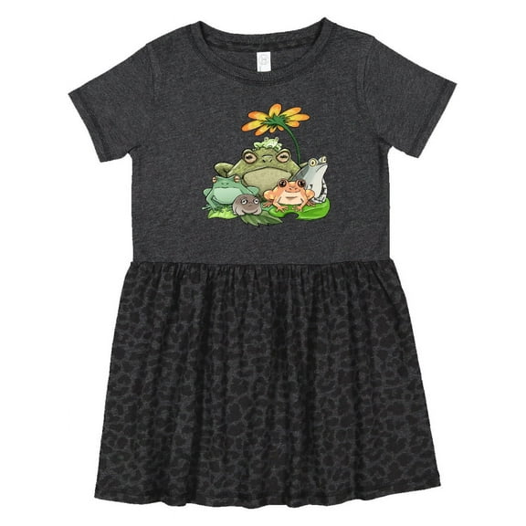 Inktastic Cute Group of Frogs Girls Toddler Dress