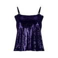 thumbnail image 3 of Njoeus Women Sexy Sparkly Sequin Camis Tank Tops Summer Spaghetti Strap Sleeveless Flowy Tunic Shirts S-XXL, 3 of 6