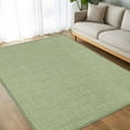 thumbnail image 4 of Green 5x7 Area Rugs, Farmhouse Burlap Solid Green Color Modern Linen Texture Non-Skid Rubber Backing Large Rectangle Rugs - Living Room Bedroom Home Office, Indoor Floor Mat Carpets Washable Rug, 4 of 9