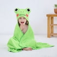 thumbnail image 1 of Soft Baby Hooded Bath Towel Square Flannel Cartoon Cap Children Water Absorption New, 1 of 10