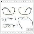 thumbnail image 2 of Mens Classic Narrow Rectangle Clear Lens Fashion Eyeglasses Black, 2 of 8