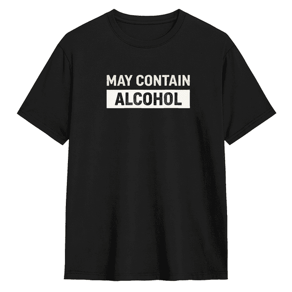 May Contain Alcohol Vintage Graphic Tee for Men and Women, Witty Family Gift Cotton Short Sleeves T-Shirt