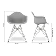 thumbnail image 6 of Aron Living Tower 18" Plastic and Chrome Steel Armchairs in Gray (Set of 2), 6 of 6