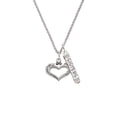 thumbnail image 2 of Delight Jewelry Silvertone Heart with 3 AB Crystals - Courage Strength Wisdom Silvertone Sisters Best Friends Forever Bar Charm Necklace, 23", 2 of 4