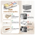 thumbnail image 6 of Under Bed Storage with Wheels, 58L Under Bed Storage Containers, Underbed Shoe Storage Organizer, Rolling Under Bed Metal Drawers for Clothes, Blankets (Beige, 2PK), 6 of 9