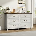 thumbnail image 3 of LainTene White Dresser for Bedroom, 47" Farmhouse Dresser with Antique Handles, Vintage 6 Drawers Dresser, Chest of Drawers Storage Cabinet for Living Room, Entryway, 3 of 10