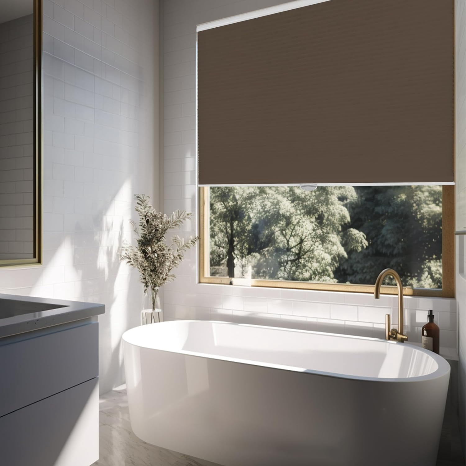 Chicology Brown Cordless Light Filtering Cellular Shades 50.5 in. W x 48 in. L