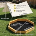 thumbnail image 3 of Qaba Wooden Sandbox with Large Canopy, Outdoor Sand Box with Bottom Liner, 3 of 10