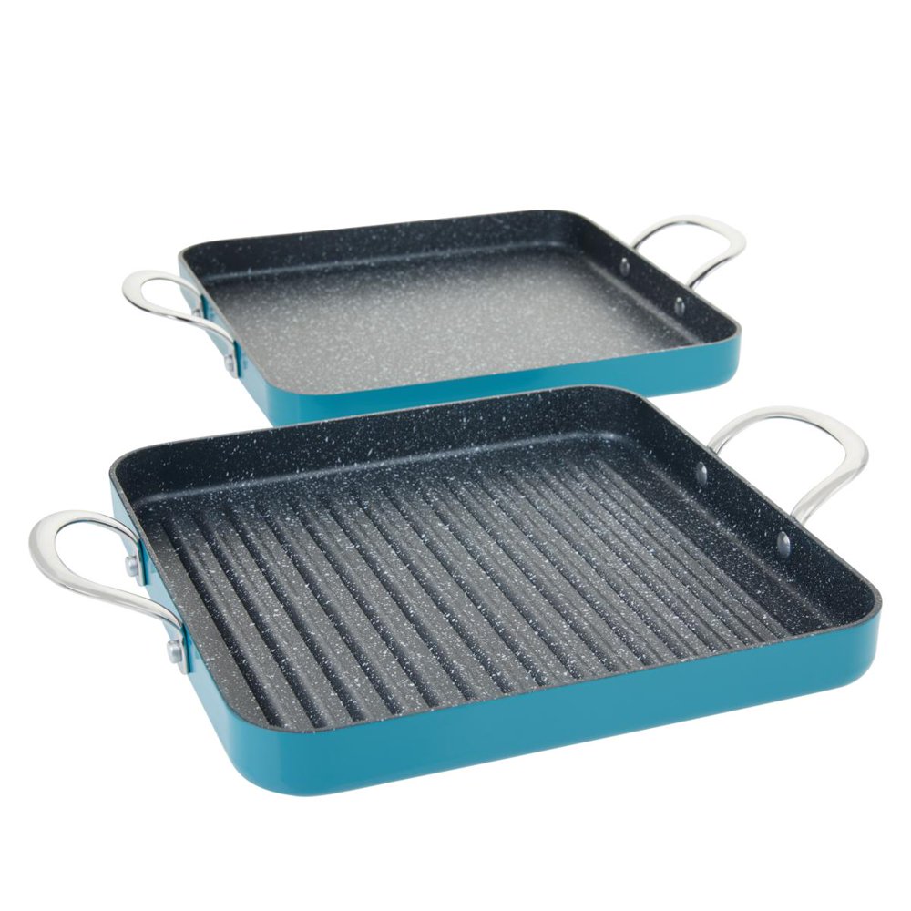 Curtis Stone DuraPan Nonstick Square Grill Pan and Griddle Pan