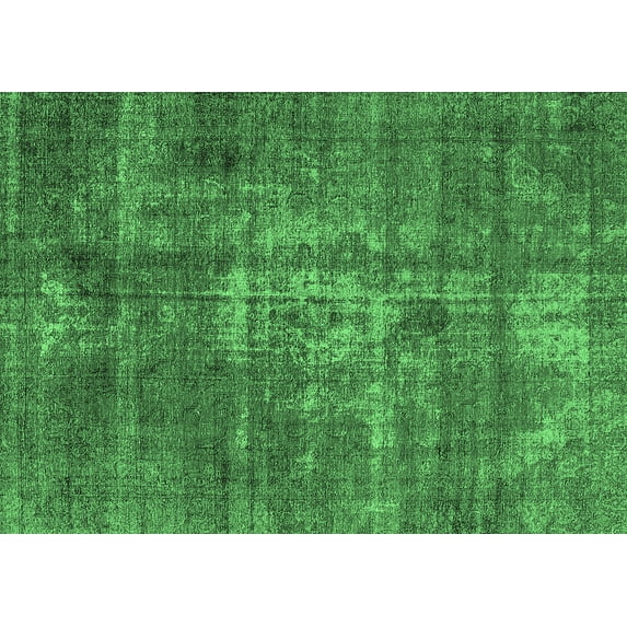 Ahgly Company Indoor Rectangle Oriental Emerald Green Industrial Area Rugs, 8' x 12'