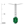 thumbnail image 3 of Star K � Oval 8x6mm Simulated Emerald Bar Pendant Necklace, 3 of 9