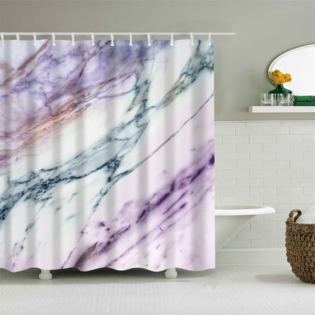 Marble Shower Curtain Set With Hooks, Luxury Bathroom Shower Curtain Sets