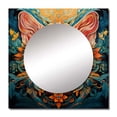 thumbnail image 2 of Designart "Celestial Cyan Feline With Enigmatic Stare I" Animals Cat Square Mirror For Wall Decor - Large Blue Square Mirror Printed Wall Decor - Children's Art Square Living Room Mirror, 2 of 5