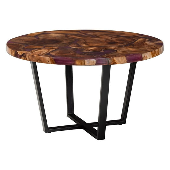 bali & pari Apio Round Wood Epoxy Resin Coffee Table