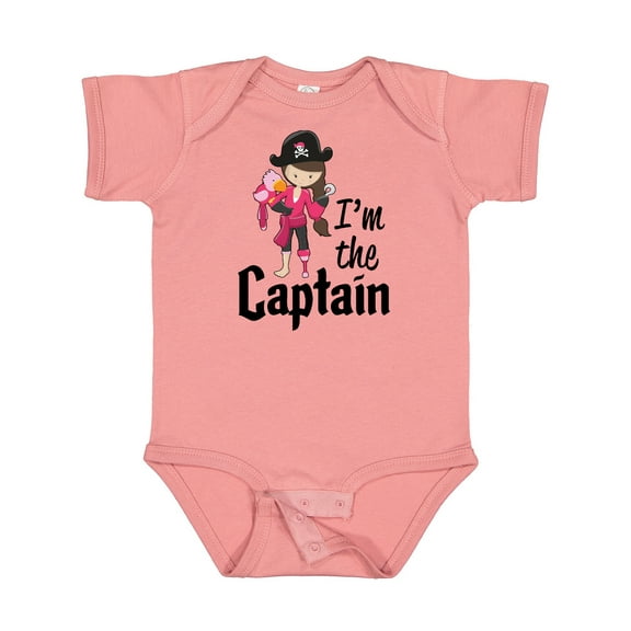 Inktastic I'm the Captain Pirate Girl Girls Baby Bodysuit
