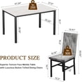 thumbnail image 6 of LinkRomat Dining Table Set for 4,Faux Marble Dining Room Table,Kitchen Table Set with 4 Button Tufted Velvet Dinner Chairs for Kitchen,Dining (Gray), 6 of 6