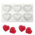 thumbnail image 3 of XKHBDL Heart Love Chocolate Molds Valentine's Day Fondant Molds Flower Epoxy Resin Mold Heart Shape Silicone Mold Polymer Clay Soap Wax Making Tool for Cake Candy Chocolate Decoration, 3 of 5