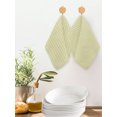 thumbnail image 2 of Yellow Striped Kitchen Dish Towels for Drying Dishes Set of 2, Modern Simple Farmhouse Beige Vintage Waffle Weave Microfiber Hand Tea Bathroom Towels Quick Dry & Absorbent Towel 12x12, 2 of 7