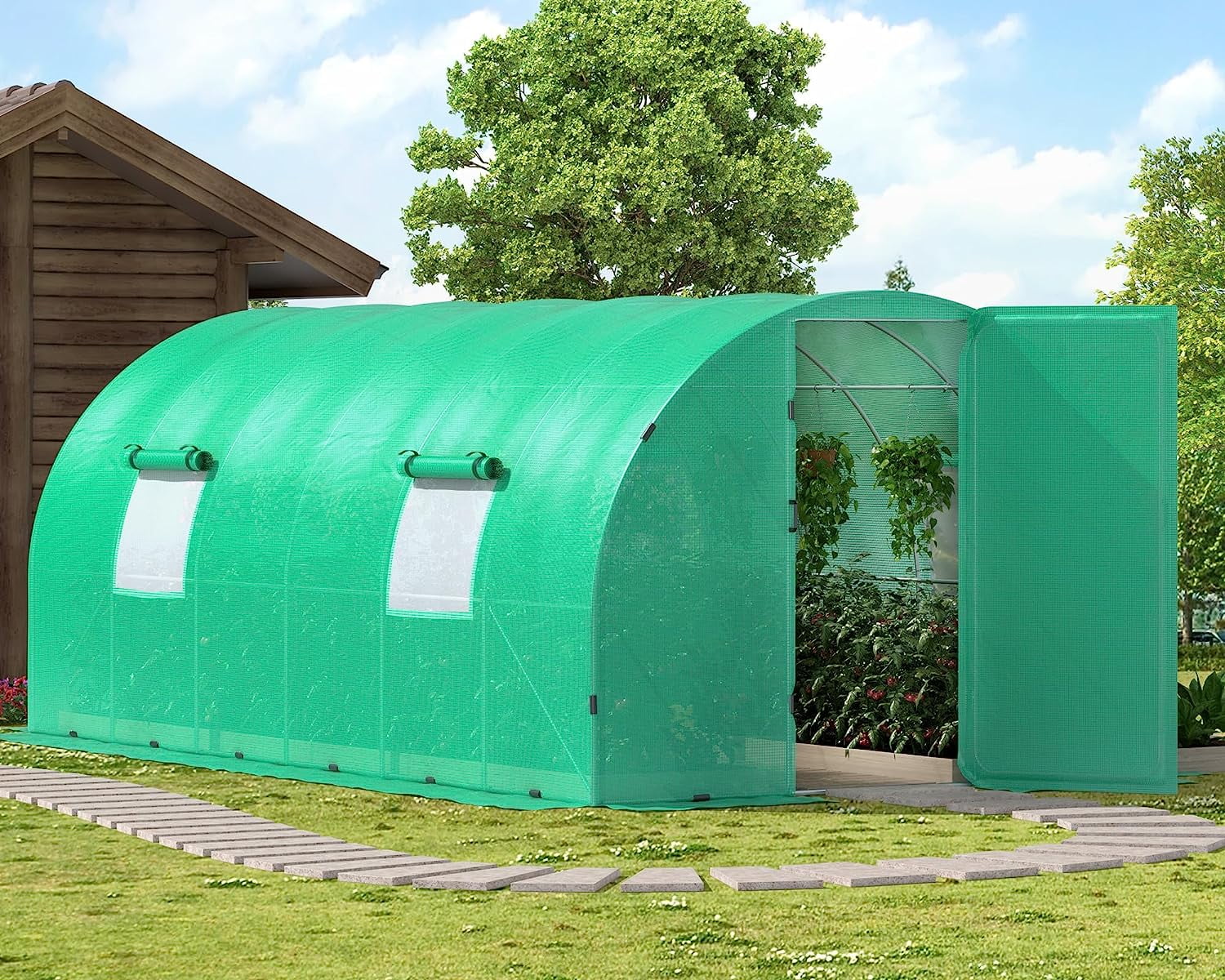 Amerlife 20x10x7.5 FT Extra high Large Walkin Plant Greenhouse for