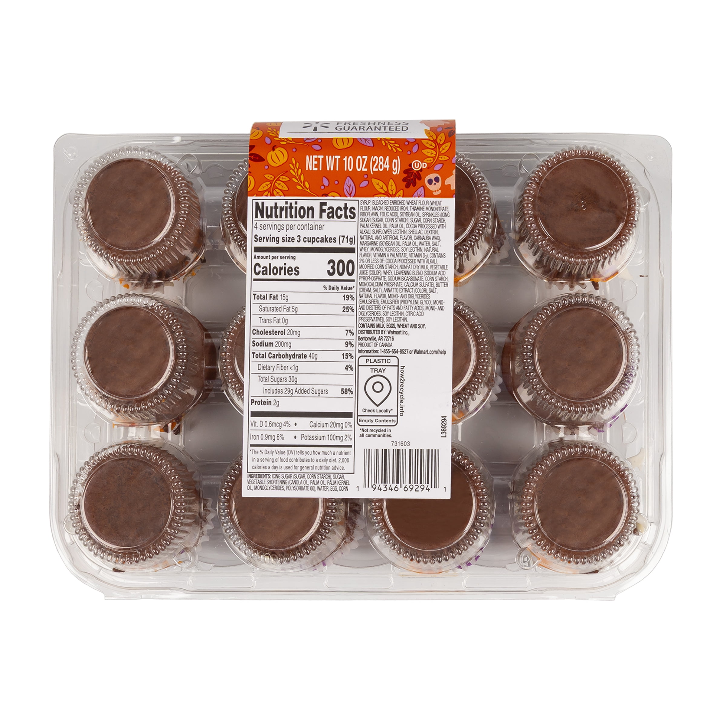 Freshness Guaranteed Halloween Mini Chocolate Cupcakes, 10 oz, 12 Count