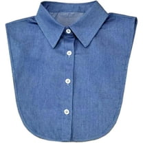 YEKEYI Denim Fake Collar Shirt Detachable,Versatile Accessories Dickey Collars Blouse Top for Women Girls Decorative Favors
