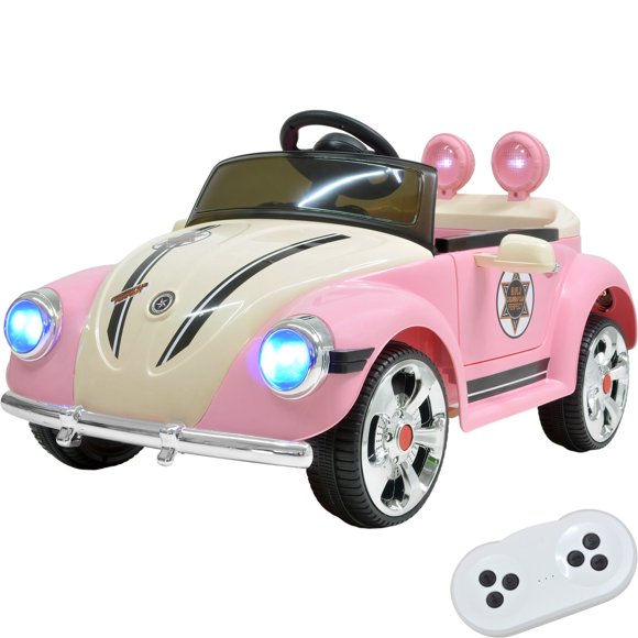 Carro Montable Electrico Little monkey Tipo Vochito Rosa