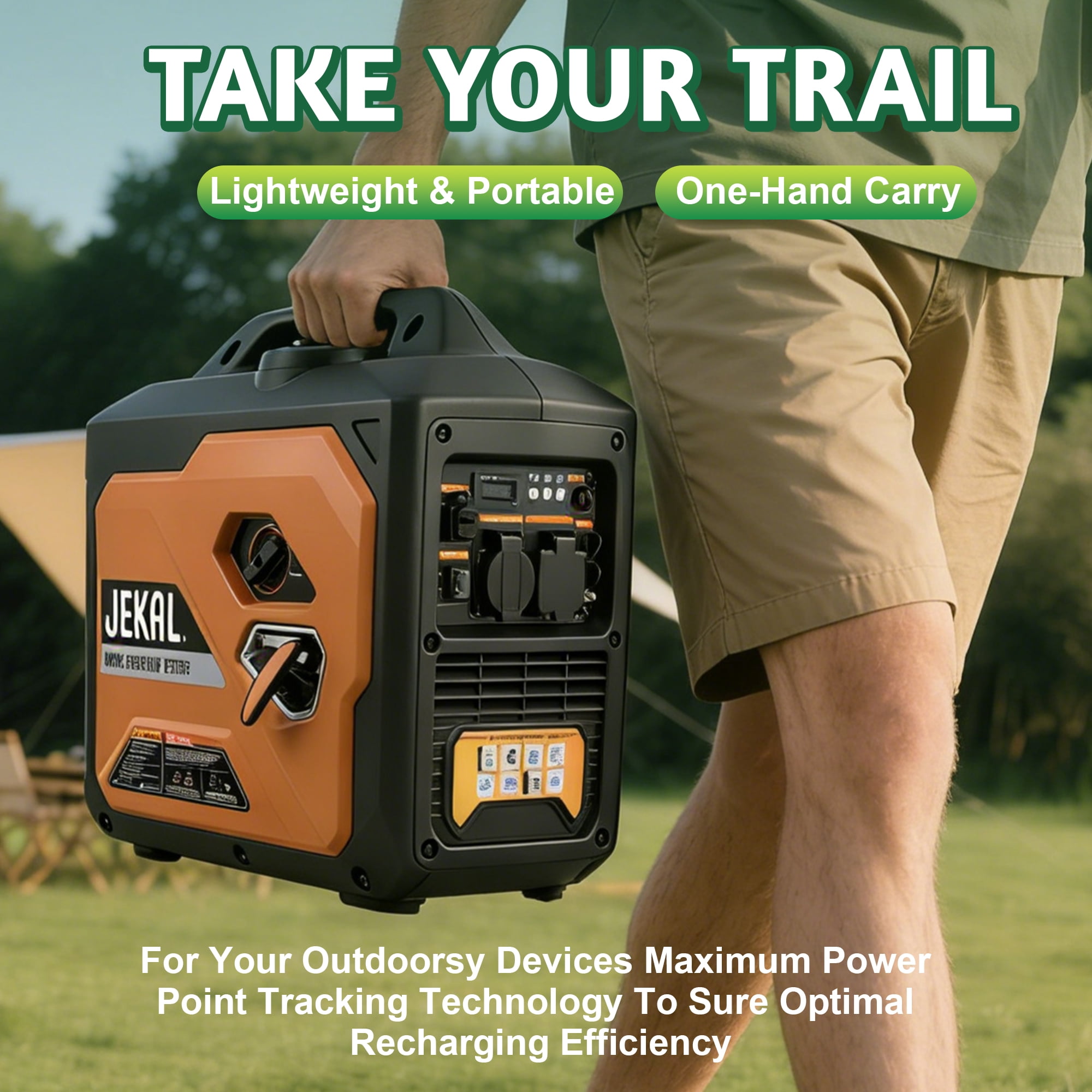 2500W Inverter Generator, 121.6cc 4-Stroke OHV Engine, Quiet Portable Gas Propane Powered with CO Sensor and RV Ready Outlet for Home Backup, Camping & Tailgating