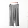 thumbnail image 5 of Women's Capri Pants Stretchy Capris Yoga Work Pants Workout Pants Stretch Pants Loose Pants Gauze Pants Summer Work Pants Pull on Dress Pants Womens Elastic Waist Capris Gray L, 5 of 9