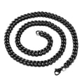 thumbnail image 4 of QQTDFG 8-19mm Polished Black Plated Stainless Steel Cuban Curb Chain Necklace Bracelet-Black-8mm-10.5inch Bracelet, 4 of 5