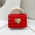 thumbnail image 5 of huanledash Women Handbag Faux Pearl Handle Golden Love Heart Detachable Metal Chain Mini Elegant Ladies Single Shoulder Bag Purse Daily Life Use, 5 of 7