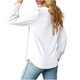 thumbnail image 4 of Joau Womens Lightweight Long Sleeve Tee Shirts Solid Color Casual Square Neck Pleated Sweatshirt Basic Tunic Tops Loose Fit Pullover Blouse, 4 of 4