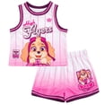 thumbnail image 1 of Conjunto de camiseta deportiva sin mangas y pantalones cortos Paw Patrol Skye para niñas pequeñas, 1 of 6