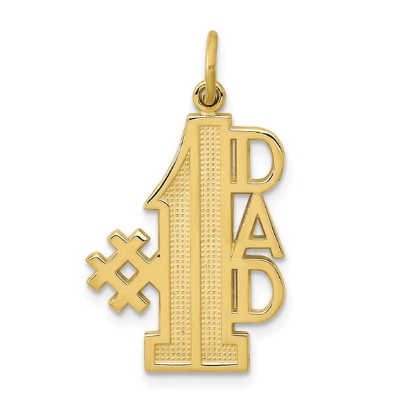10k Yellow Gold #1 DAD Charm Pendant
