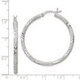 thumbnail image 4 of Auriga Fine Jewelry 925 Sterling Silver 2.5mm Diamond-cut Laser-cut Hinged Hoop Earrings for Women, 4 of 6