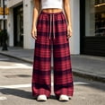 thumbnail image 6 of Idoravan Women's Elastic Waist Straight Casual Wide Leg Pants, 6 of 7
