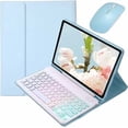 thumbnail image 1 of Funda con Teclado Retroiluminado Arcoíris con Mouse, Azul Cielo+blanco, Galaxy Tab Serie S de 12.4", 1 of 7