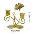 thumbnail image 3 of 2PC European Romance Iron Fireplace Candelabra Candle Holder, 2 Arm Pillar Candle Holder Set, Shabby Chic Table Centerpieces for Home Christmas Valentine's Day Black&Gold, 3 of 9