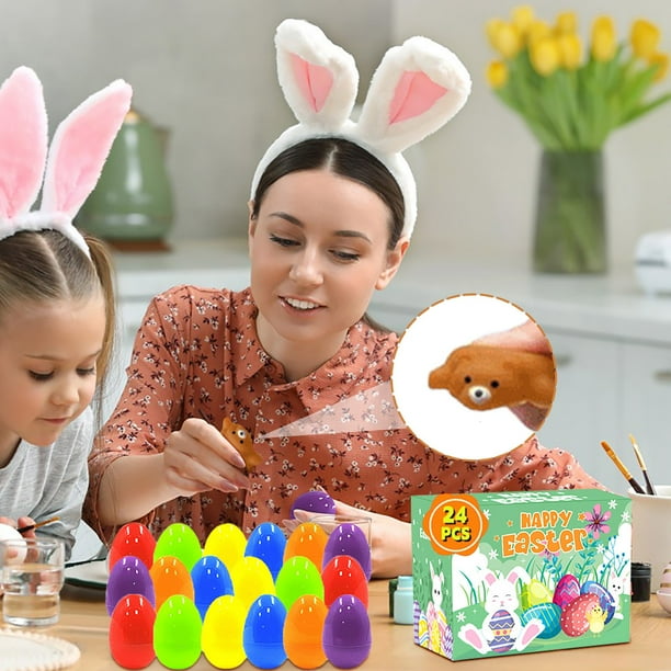 Huevos de Pascua precargados HWRETIE con juguetes,huevos sorpresa para fiestas infantiles,juego de búsqueda de regalos navideños