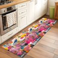 thumbnail image 2 of 2'x6' Rug Runners for Hallways Kitchen, Colorful Oil Painted Non Slip Entryway Beside Floor Carpet Runner, Contemporary Abstract Geometric Washable Laundry Room Bedroom Throw Rugs Mat for Family Pet, 2 of 8