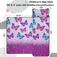 thumbnail image 5 of Purple Butterfly Leopard Pattern Teens Toddler Nap Mat with Pillow, Sleeping Mat Bag for Preschool Daycare 59"x22", 5 of 6