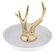 thumbnail image 4 of Porta anillos de cerámica con forma de animal para joyas, bandejas para guardar joyas de compromiso y bodas. Plato blanco cuernos, 4 of 7