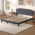 thumbnail image 3 of Pingliang Home King Size Bed Frame with Adjustable Headboard, Rivet Decoration Upholstered Headboard, Easy to Assemble, Noise Free,Dark Gray, 3 of 9