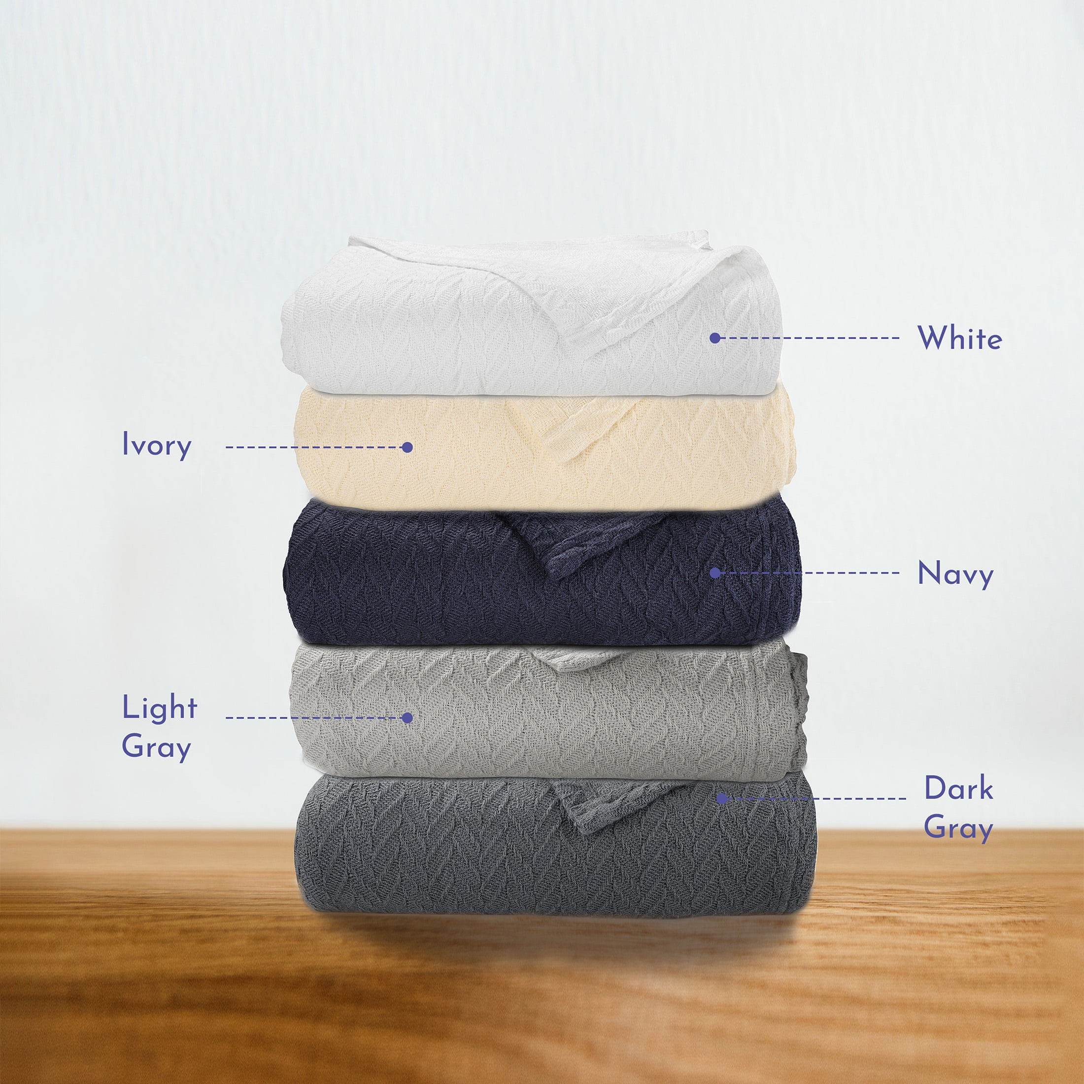 California Design Den King Size Breathable Summer Cotton Blanket Lightweight All Season Throw Herringbone Ivory Walmart