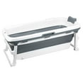 thumbnail image 2 of Rlietter 59 inch Foldable Bathtub, Large Collapsible Tub, Effortless Folding Bathtub with Massage Board, Thermometer, Thermal Cover, Freestanding Surround Collapsible Bathtub, 2 of 2